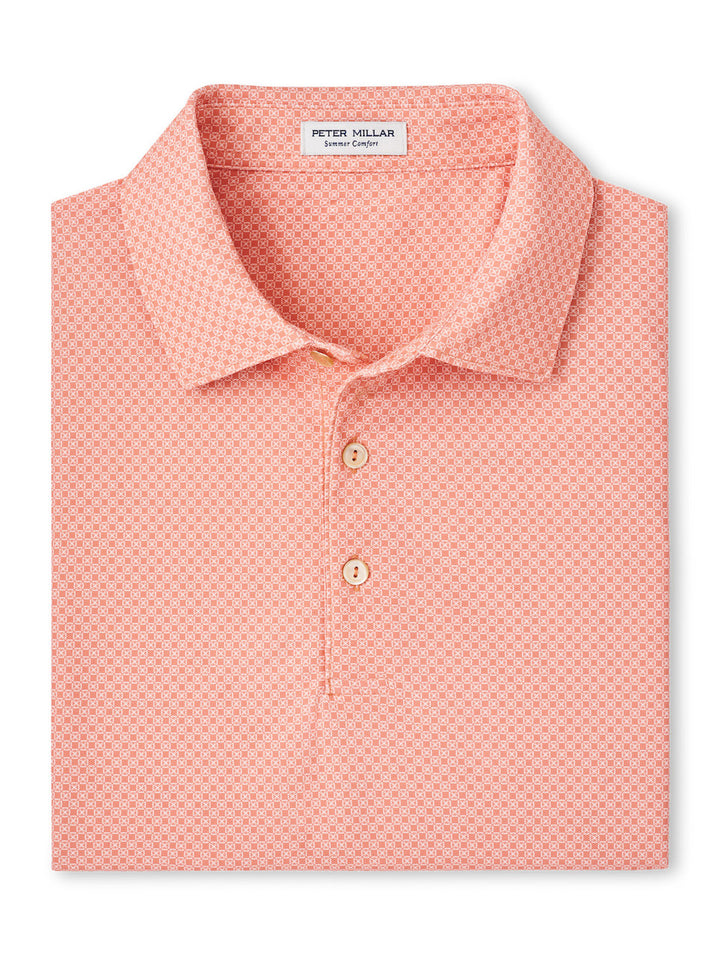 Peter Millar Quadratic Performance Mesh Polo: Grapefruit