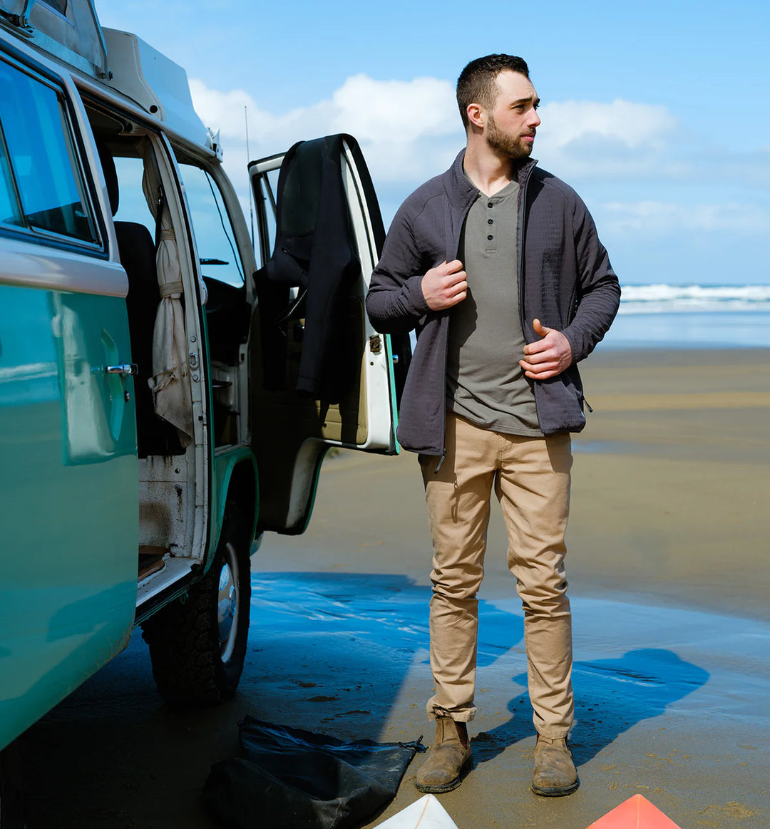 Free Fly Men's Gridback Fleece Jacket: Storm Cloud