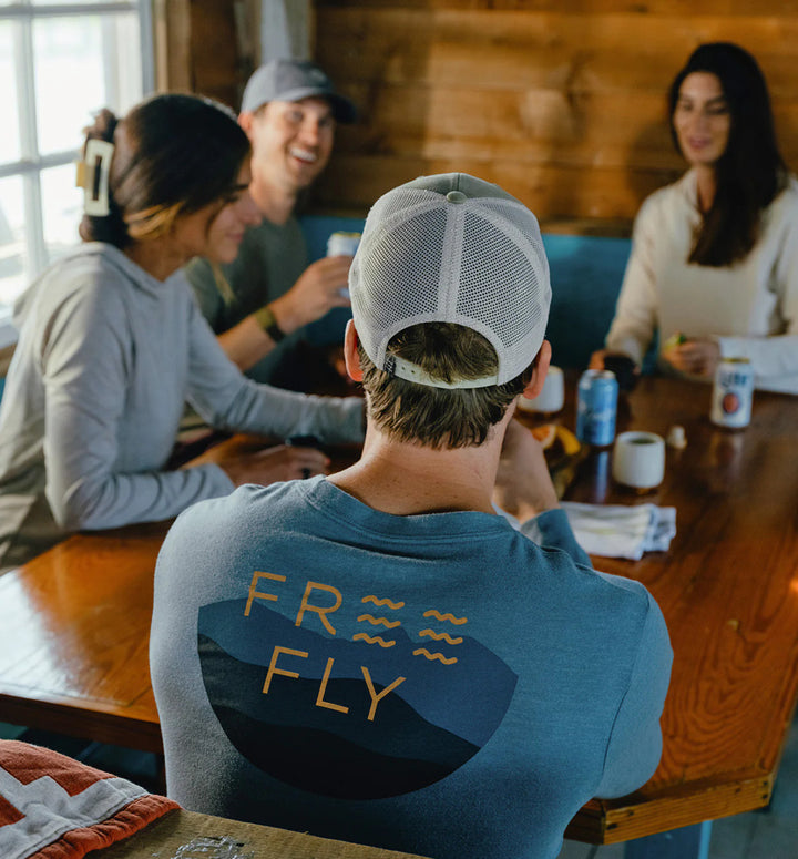 Free Fly Open Range Long Sleeve: Heather Slate Blue