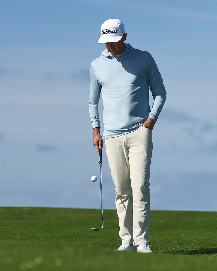 Johnnie-O Talon Featherweight Performance Hoodie: Dusty Blue