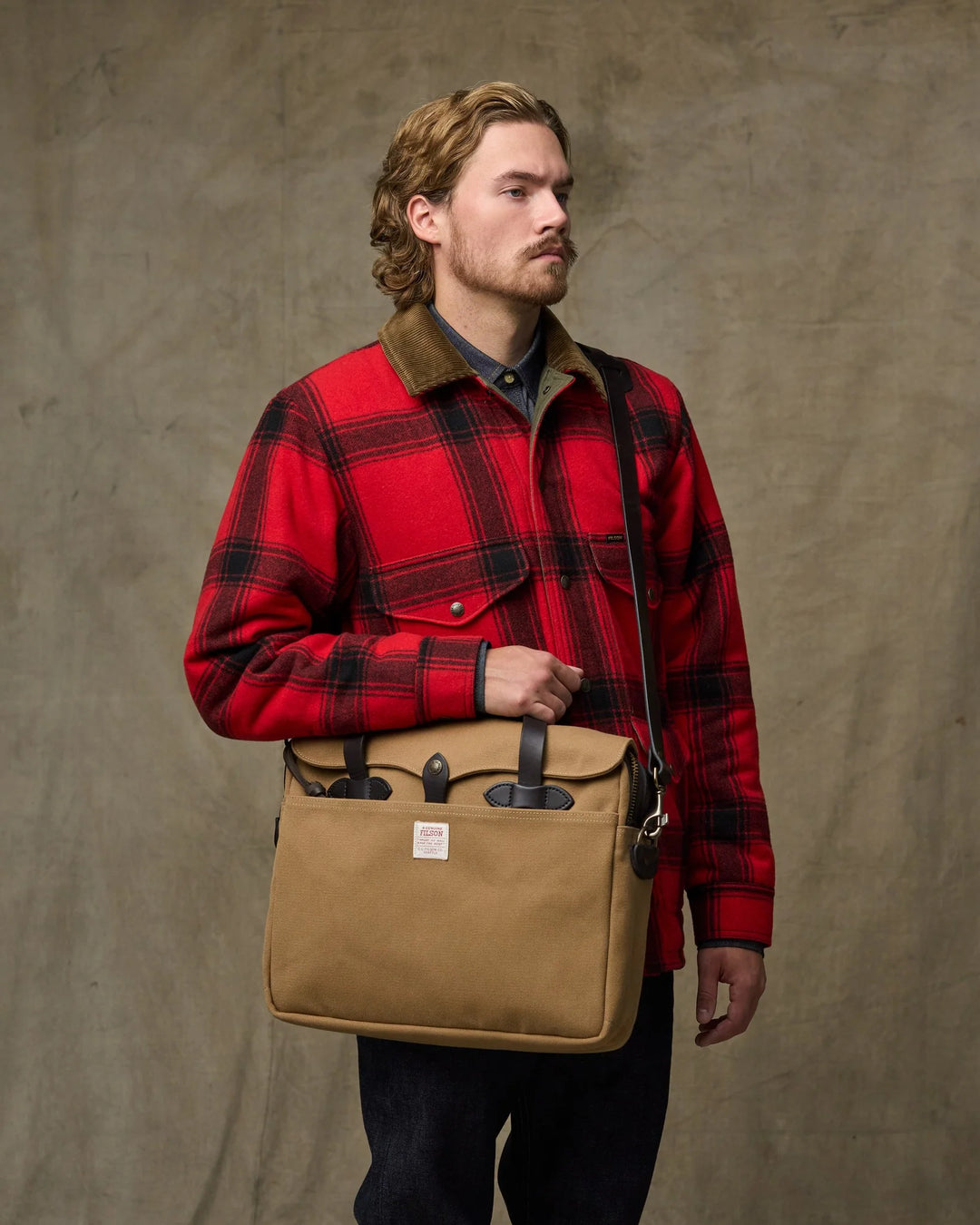 Filson Rugged Twill Original Briefcase: Tan