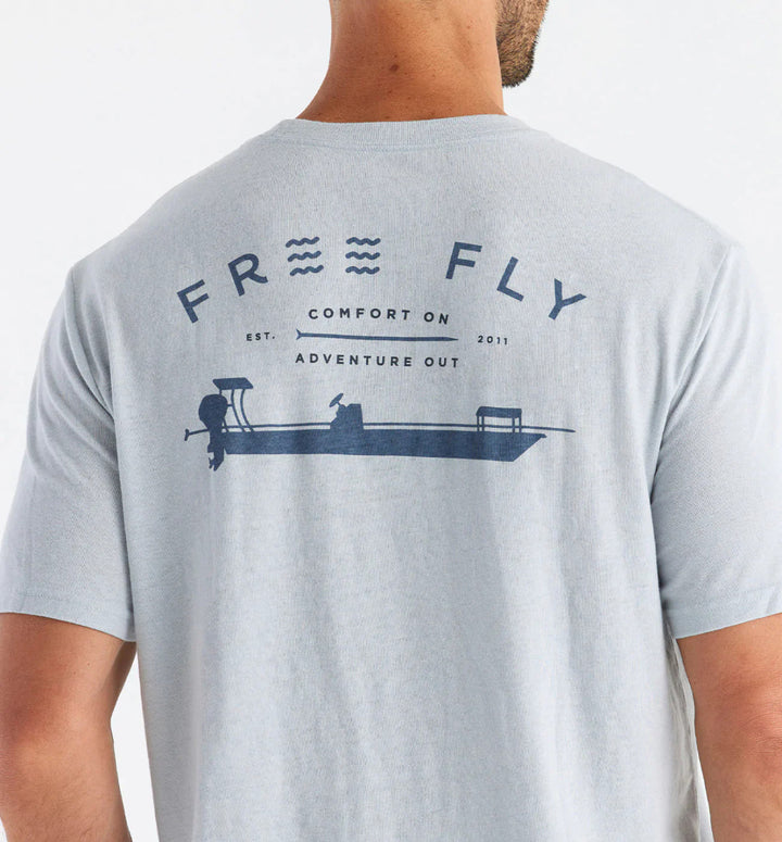 Free Fly Flats Patrol Tee: Heather Aspen Grey