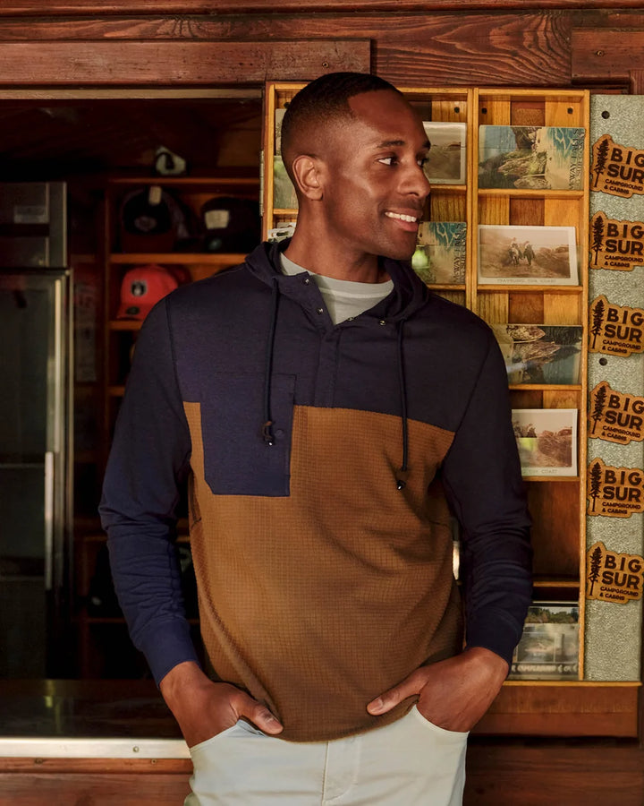 Johnnie-O Fleece Tech Hoodie: Navy