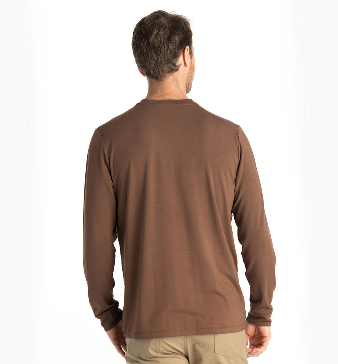 Free Fly Men's Bamboo Flex Long Sleeve Pocket Tee: Mustang