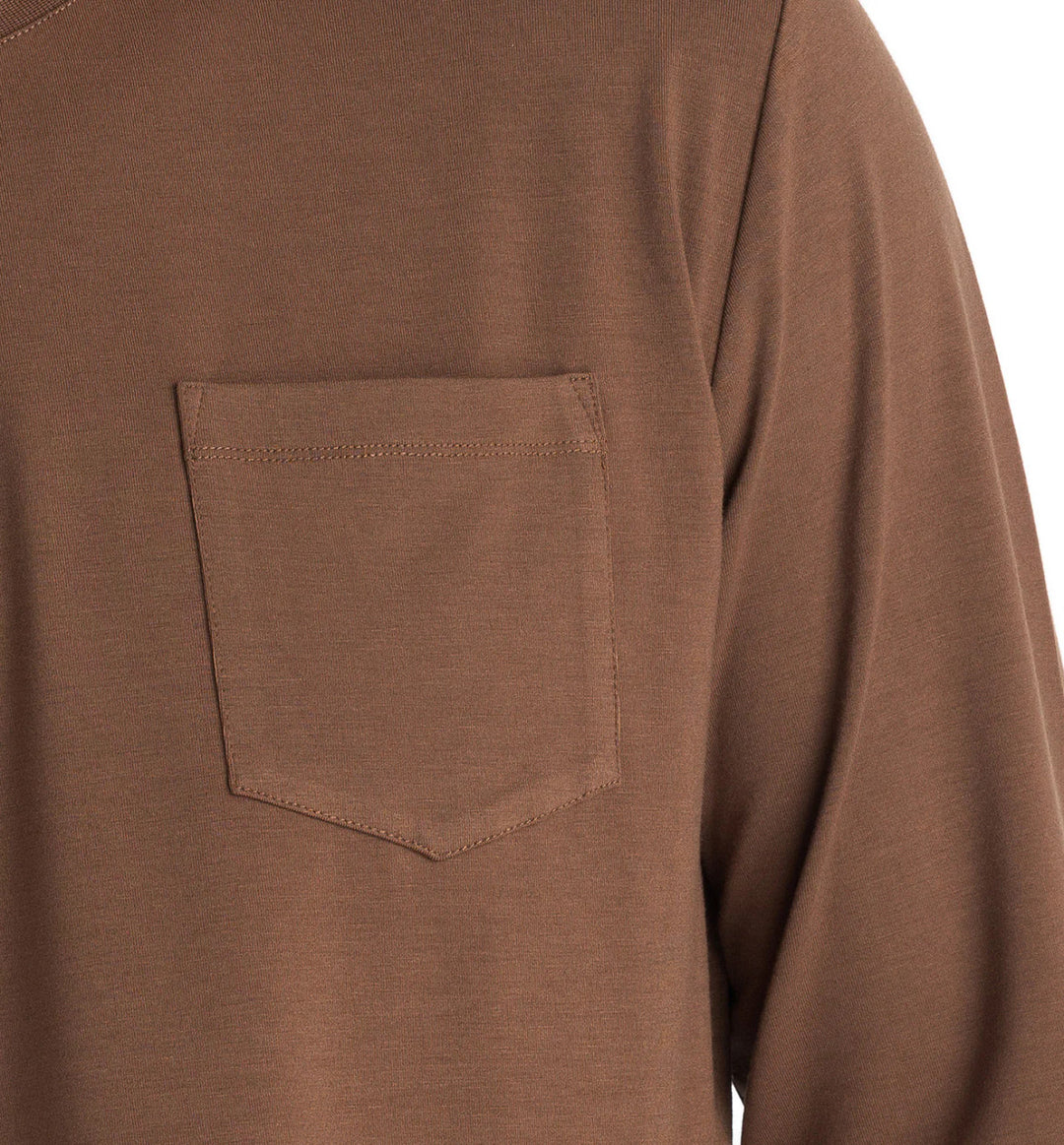 Free Fly Men's Bamboo Flex Long Sleeve Pocket Tee: Mustang