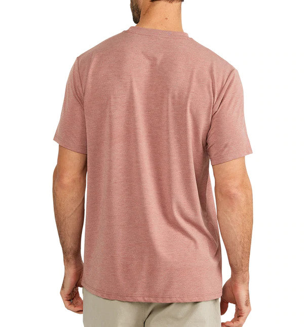 Free Fly Men's Bamboo Flex Pocket Tee: Heather Brick