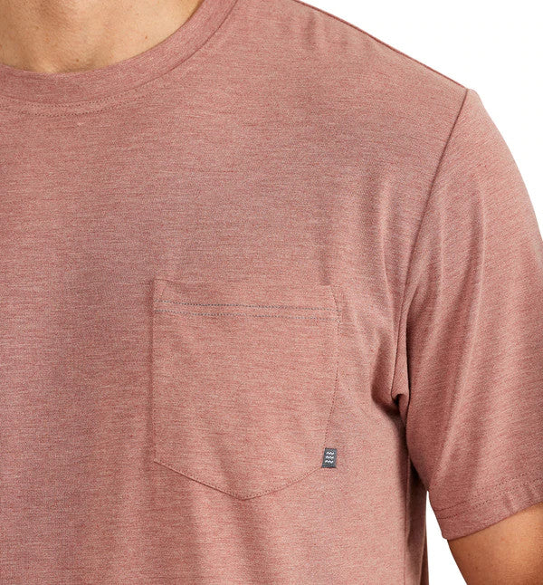 Free Fly Men's Bamboo Flex Pocket Tee: Heather Brick