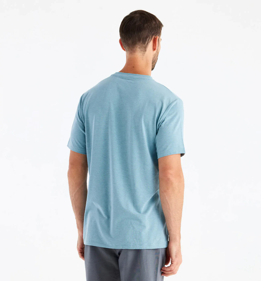 Free Fly Men's Bamboo Flex Pocket Tee: Heather Mineral