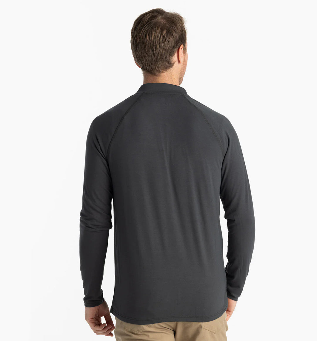 Free Fly Men's Bamboo Flex Quarter Zip: Black Sand