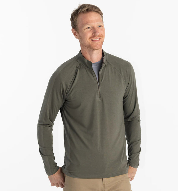 Free Fly Men's Bamboo Flex Quarter Zip: Fatigue