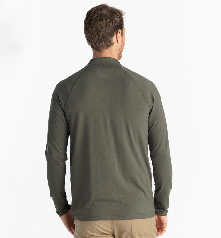 Free Fly Men's Bamboo Flex Quarter Zip: Fatigue