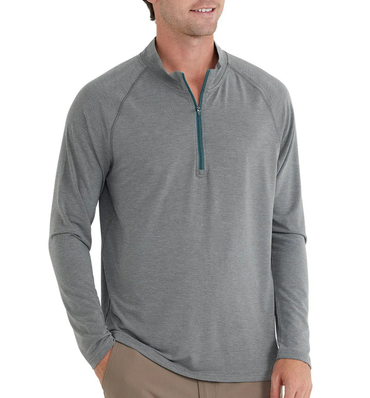 Free Fly Men's Bamboo Flex Quarter Zip: Heather Graphite