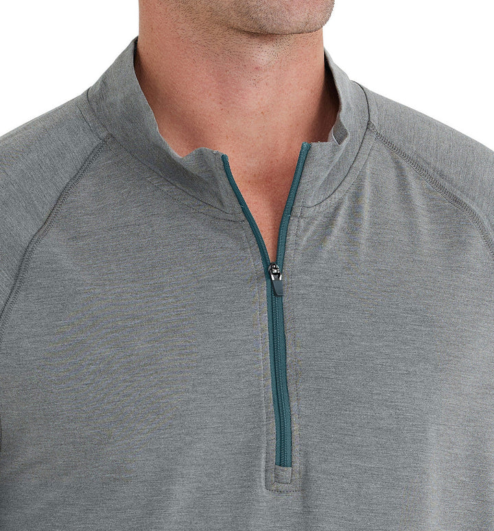 Free Fly Men's Bamboo Flex Quarter Zip: Heather Graphite