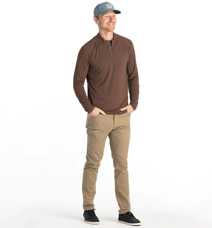 Free Fly Men's Bamboo Flex Quarter Zip: Mustang