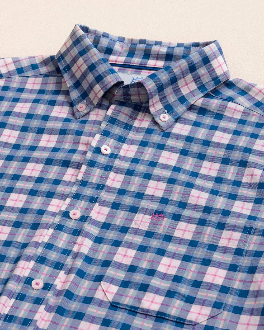 Southern Tide Forsyth Park Skipjack Sport Shirt: Nautical Blue