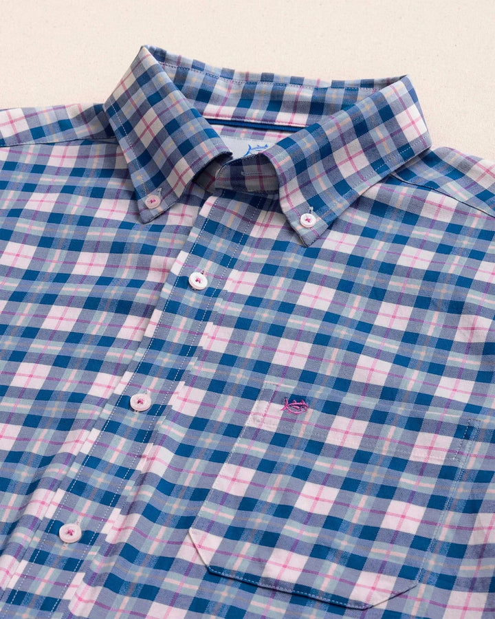 Southern Tide Forsyth Park Skipjack Sport Shirt: Nautical Blue