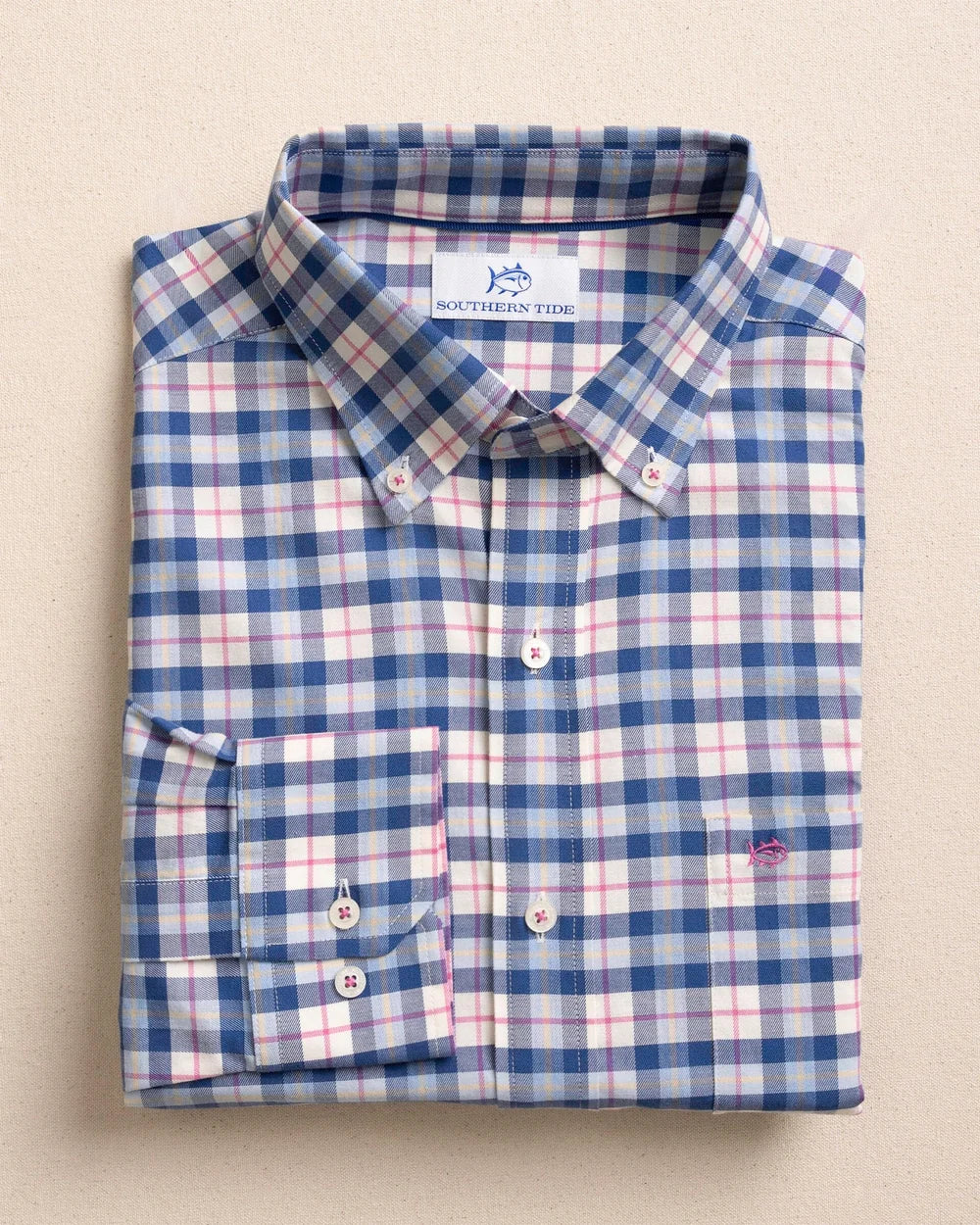 Southern Tide Forsyth Park Skipjack Sport Shirt: Nautical Blue