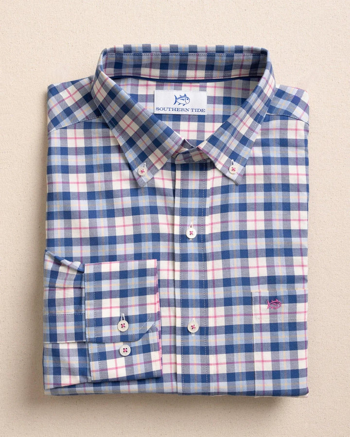 Southern Tide Forsyth Park Skipjack Sport Shirt: Nautical Blue