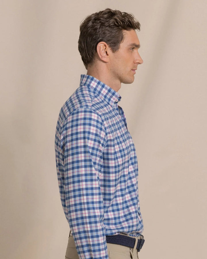 Southern Tide Forsyth Park Skipjack Sport Shirt: Nautical Blue