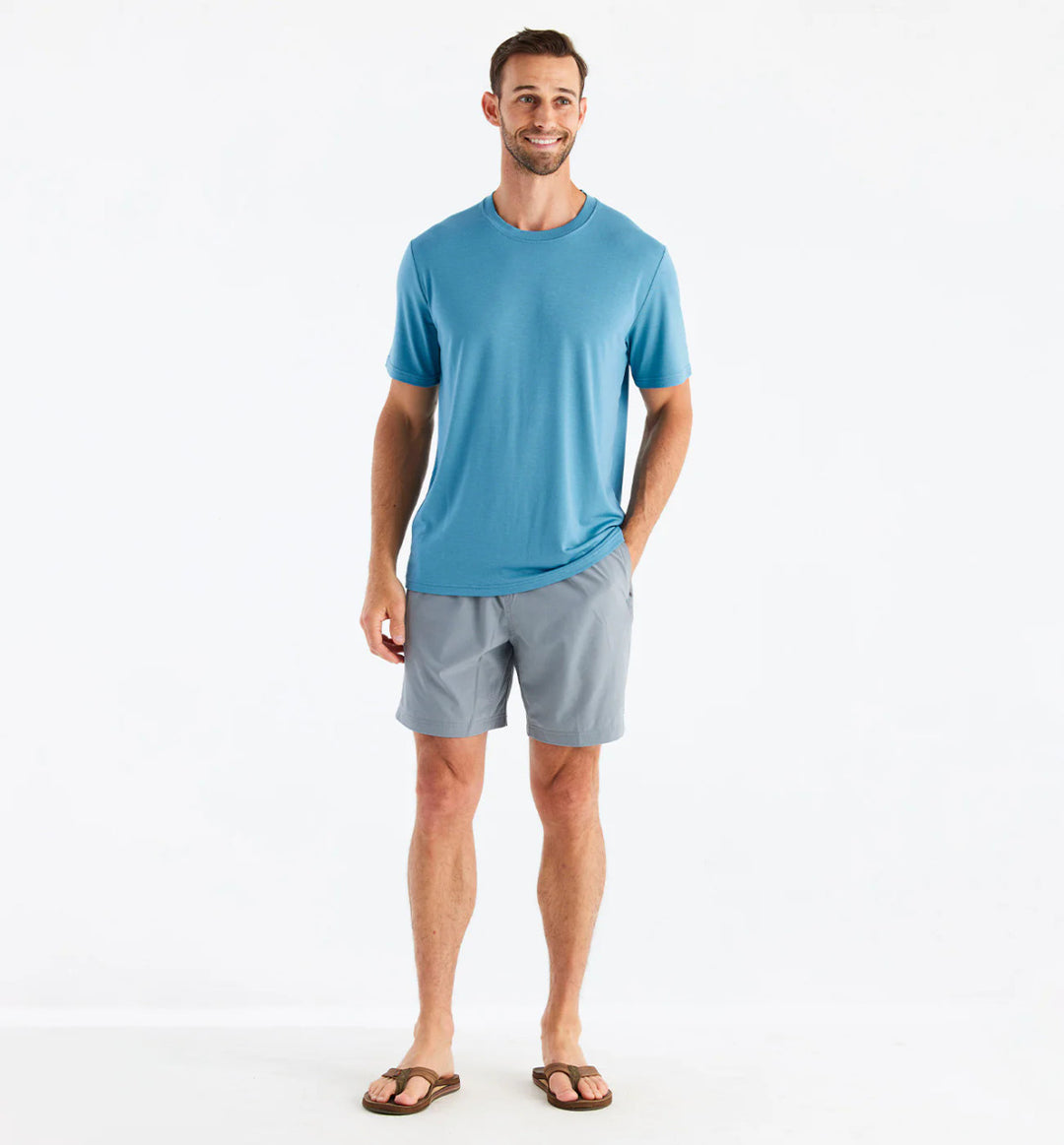 Free Fly Men' s Bamboo Motion Tee: Blue Stone