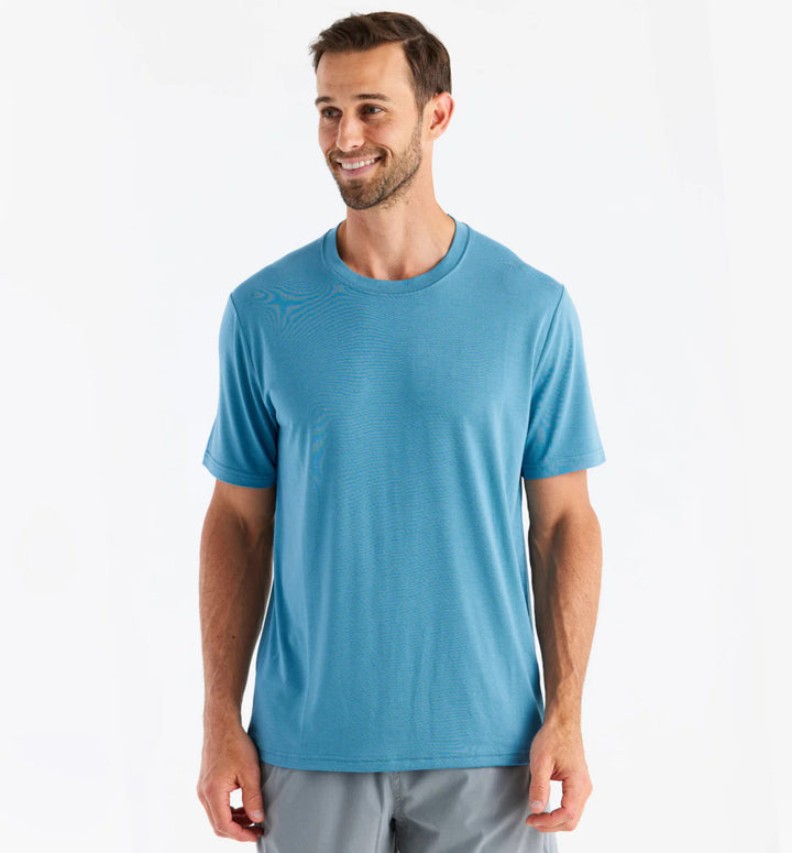 Free Fly Men' s Bamboo Motion Tee: Blue Stone