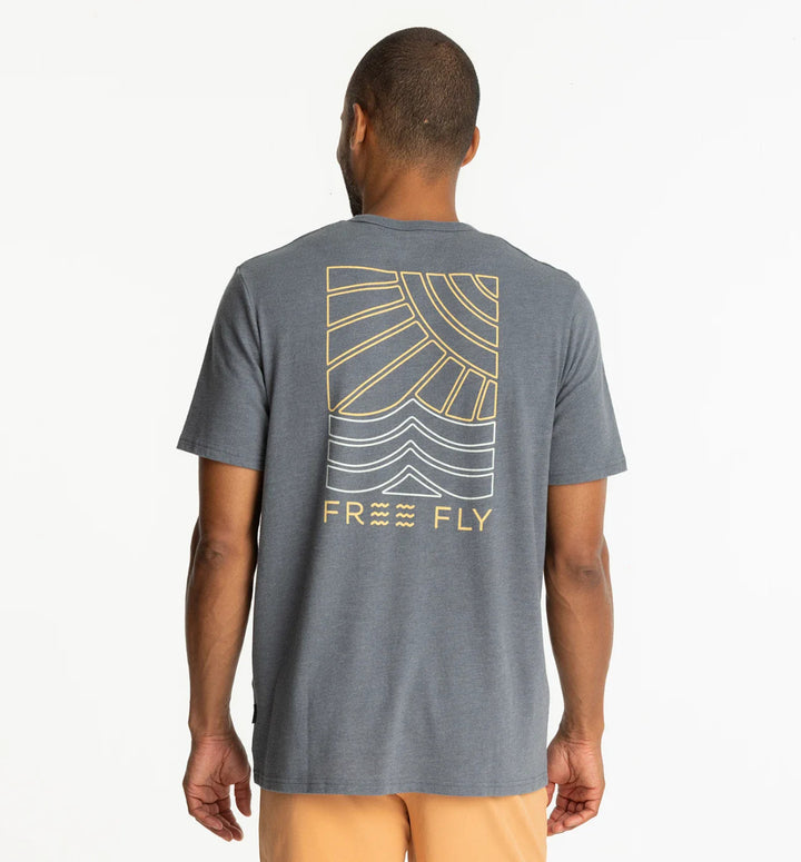 Free Fly Sun And Surf Pocket Tee: Heather Storm Cloud