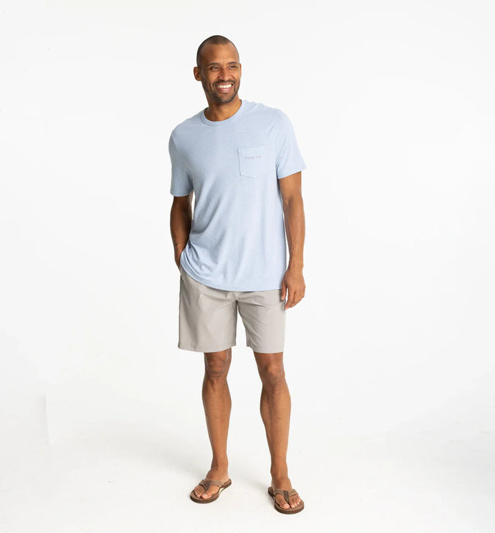 Free Fly Sun And Surf Pocket Tee: Heather Cays Blue