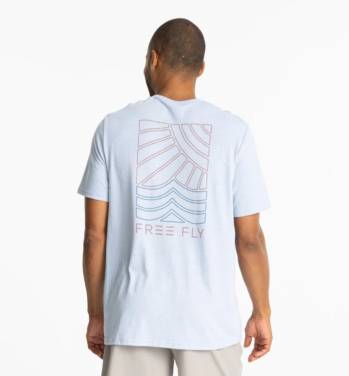 Free Fly Sun And Surf Pocket Tee: Heather Cays Blue