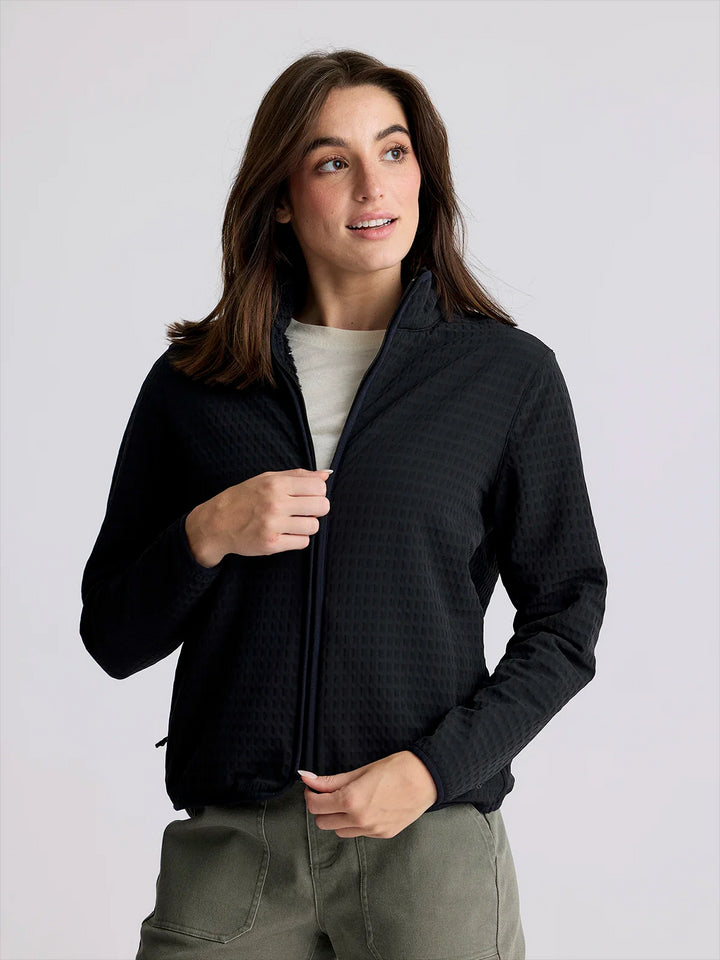 Free Fly Women's Gridback Fleece Jacket: Black