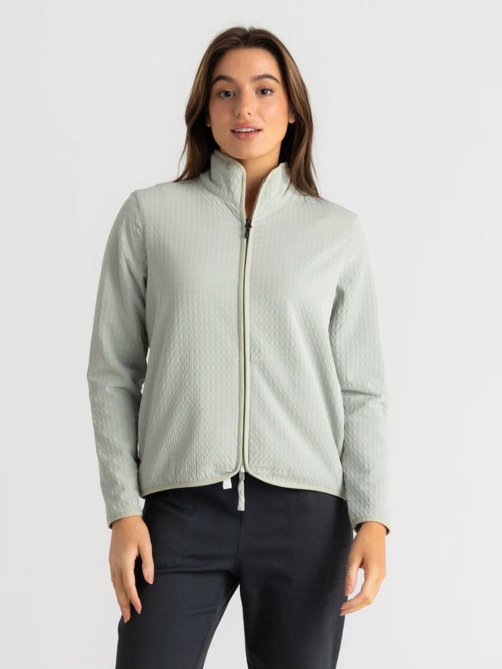 Free Fly Women's Gridback Fleece Jacket: Desert Sage