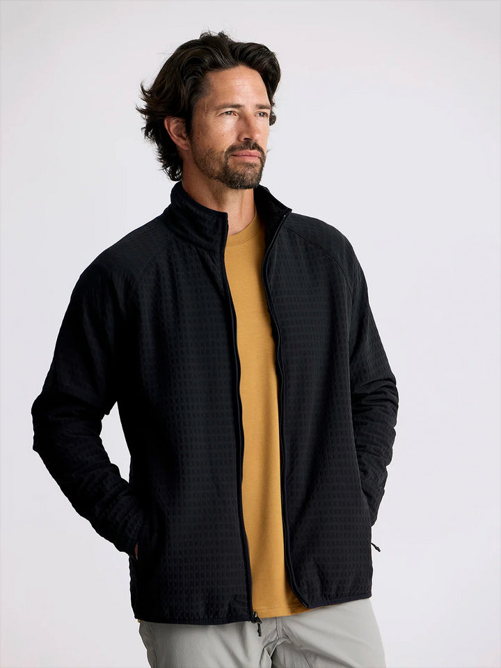 Free Fly Men's Gridback Fleece Jacket: Black