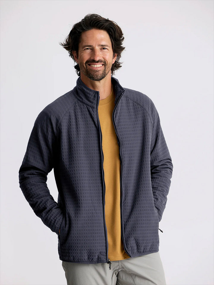 Free Fly Men's Gridback Fleece Jacket: Storm Cloud