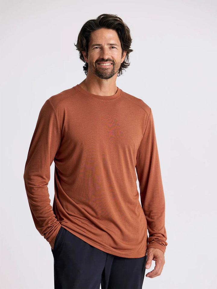 Free Fly Men's Bamboo Lightweight Long Sleeve: Adobe