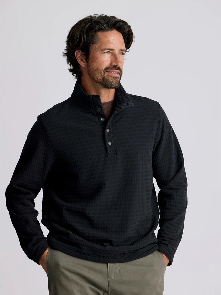 Free Fly Men's Gridback Fleece Snap Pullover: Black