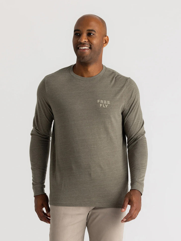 Free Fly Comfort On Long Sleeve T-shirt: Heather Fatigue