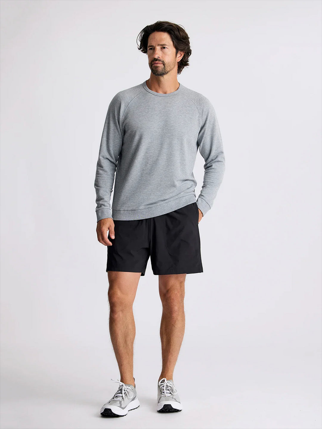 Free Fly Men's Bamboo Lightweight Fleece Crew: Heather Grey