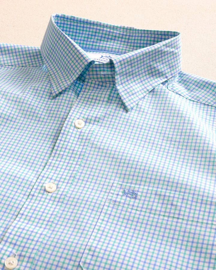 Southern Tide Charleston Summerton Plaid Sportshirt: Turtle Green