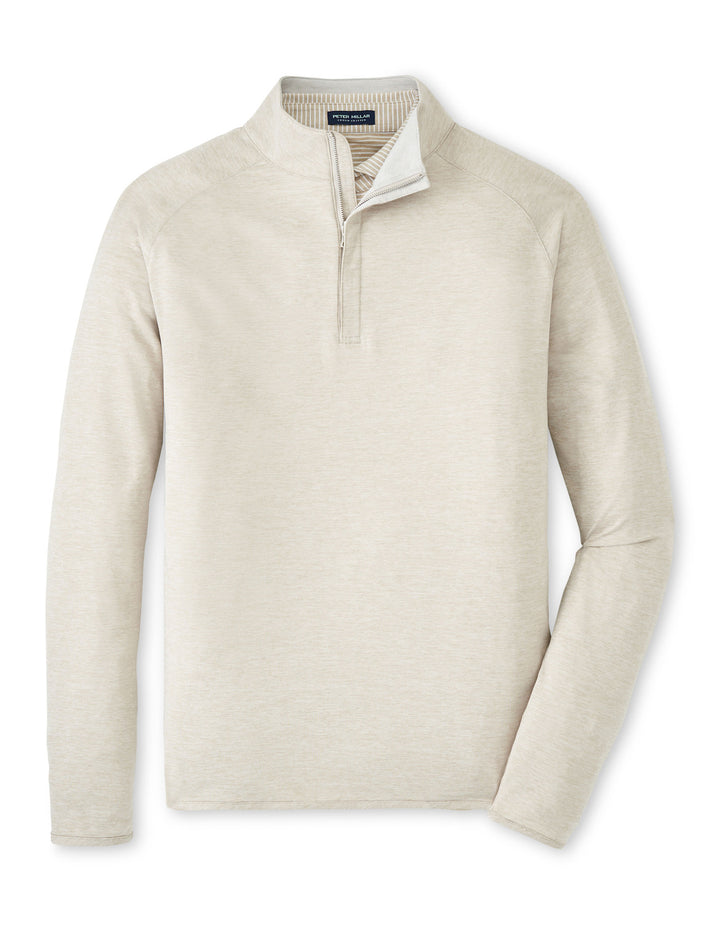 Peter Millar Stealth Performance Quarter-Zip: Oatmeal