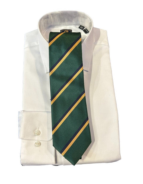 Robert Jensen Green/Gold/Navy Striped Tie