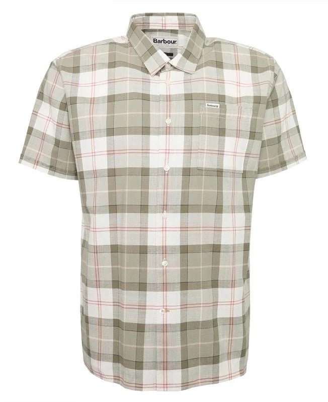 Barbour Gordon Tailored Short-Sleeved Shirt: Glenmore Olive