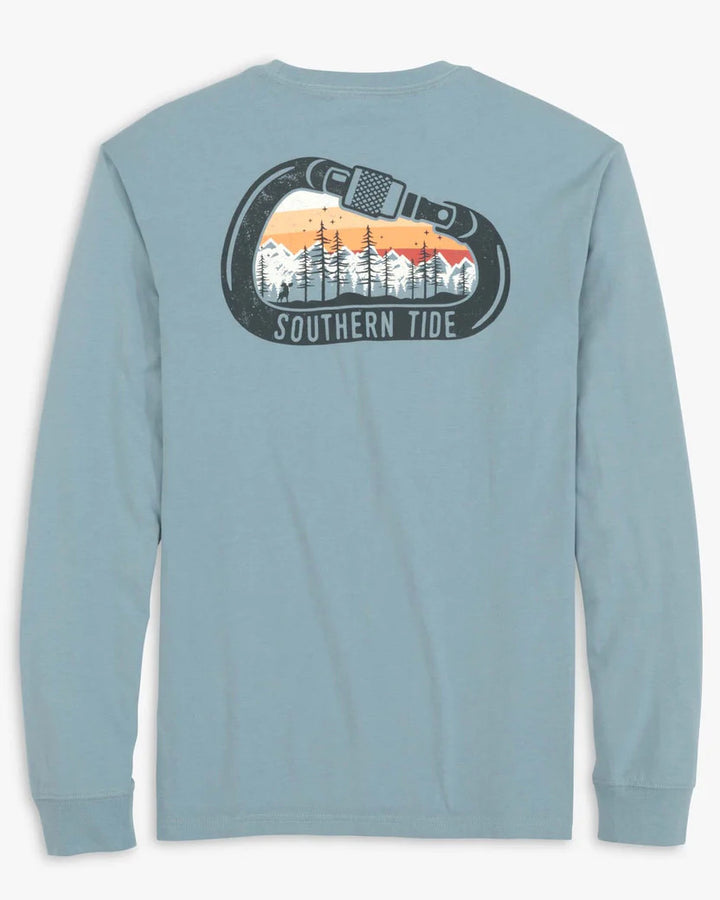 Southern Tide Gradient Carabiner Long Sleeve T-Shirt: Mountain Spring Blue