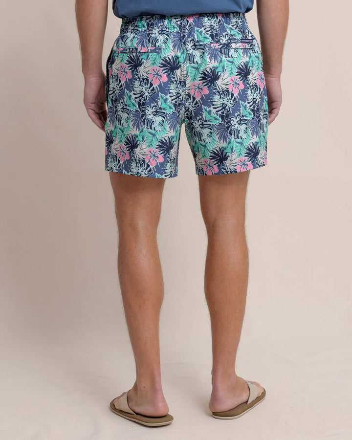 Southern Tide Grand Palms Swim Trunk: Simply Green