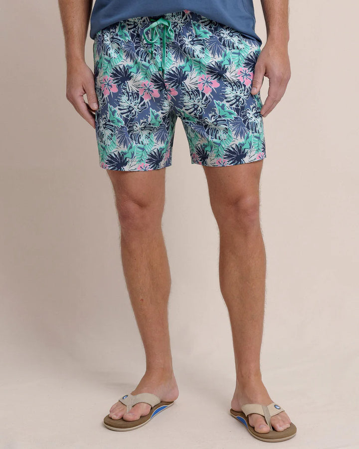 Southern Tide Grand Palms Swim Trunk: Simply Green