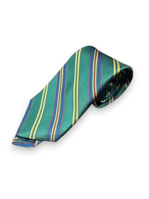 R Hanauer Green Delta Stripes Necktie