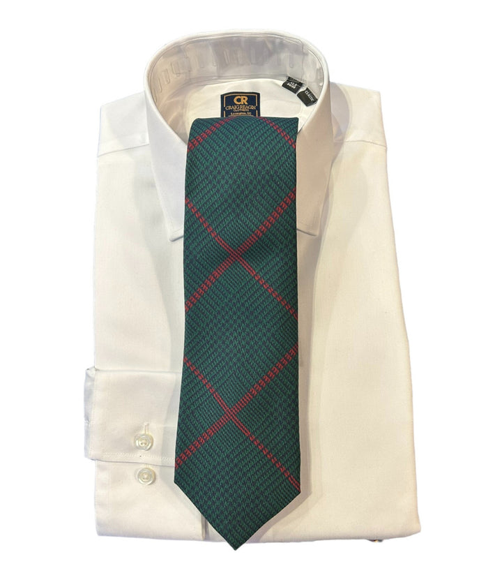 Robert Jensen Green/Red Houndstooth Tie