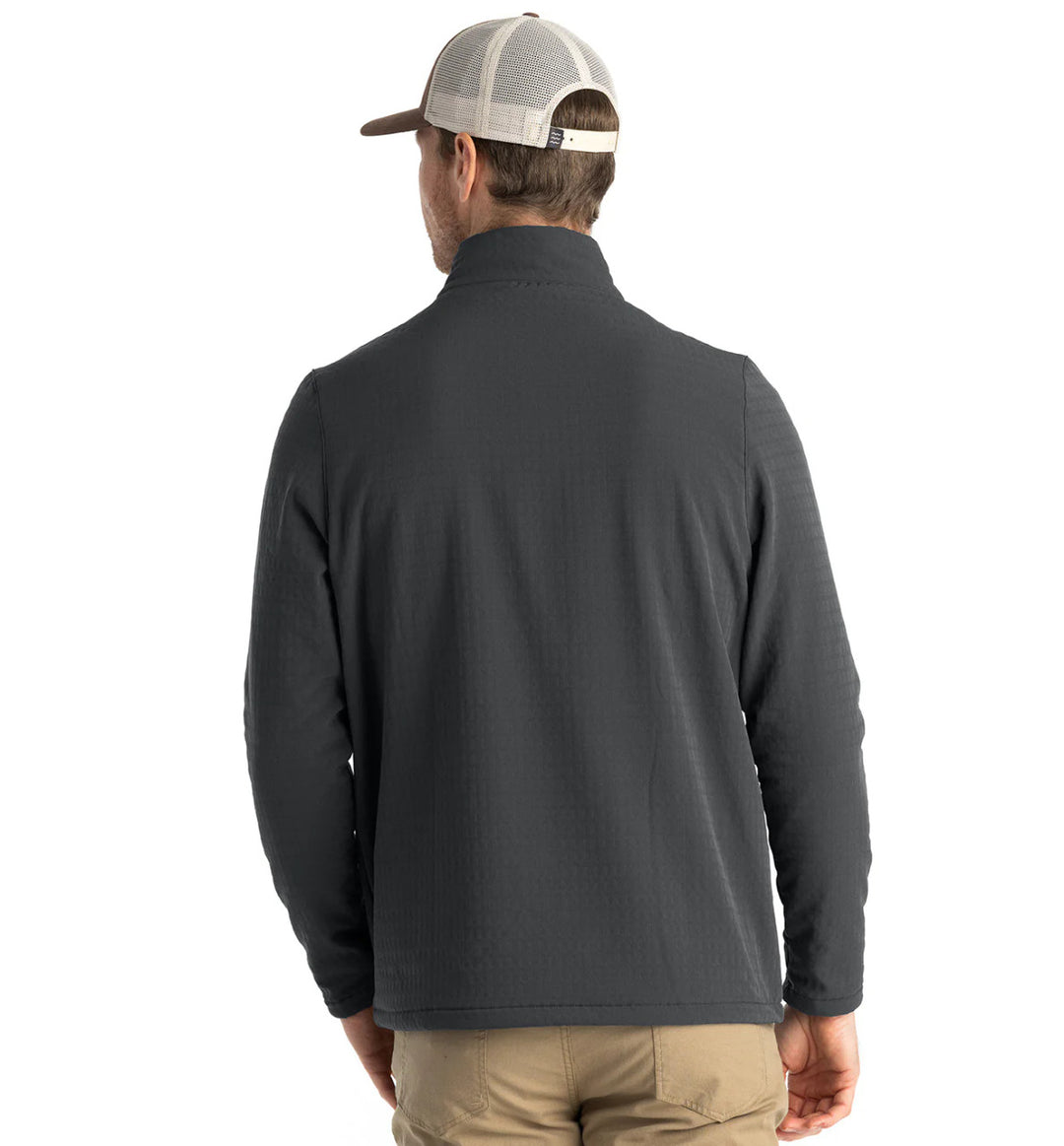 Free Fly Men's Gridback Fleece Snap Pullover: Black Sand