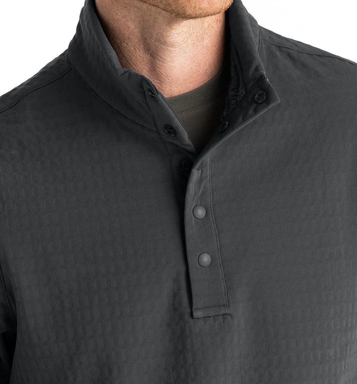 Free Fly Men's Gridback Fleece Snap Pullover: Black Sand