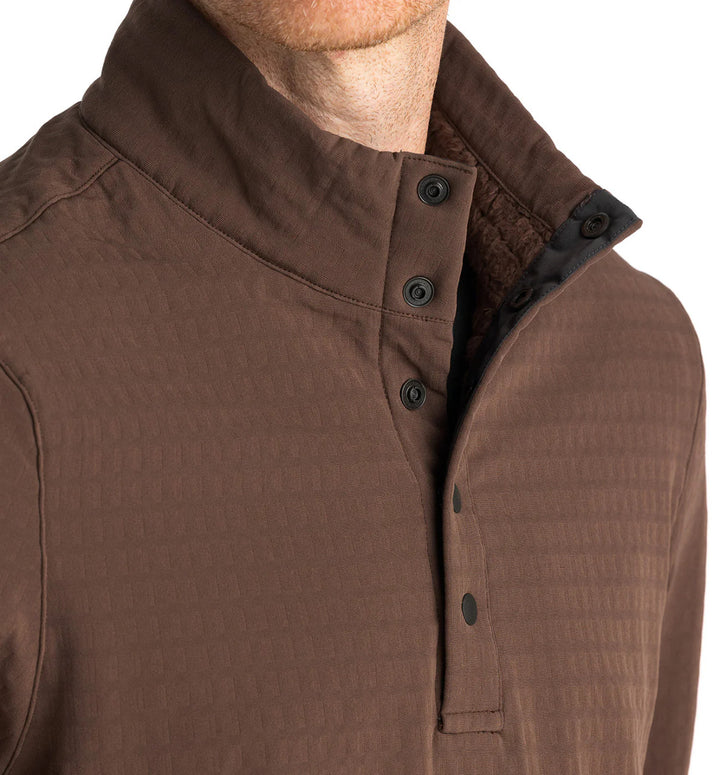 Free Fly Men's Gridback Fleece Snap Pullover: Mustang