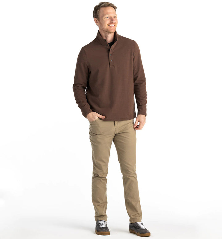 Free Fly Men's Gridback Fleece Snap Pullover: Mustang