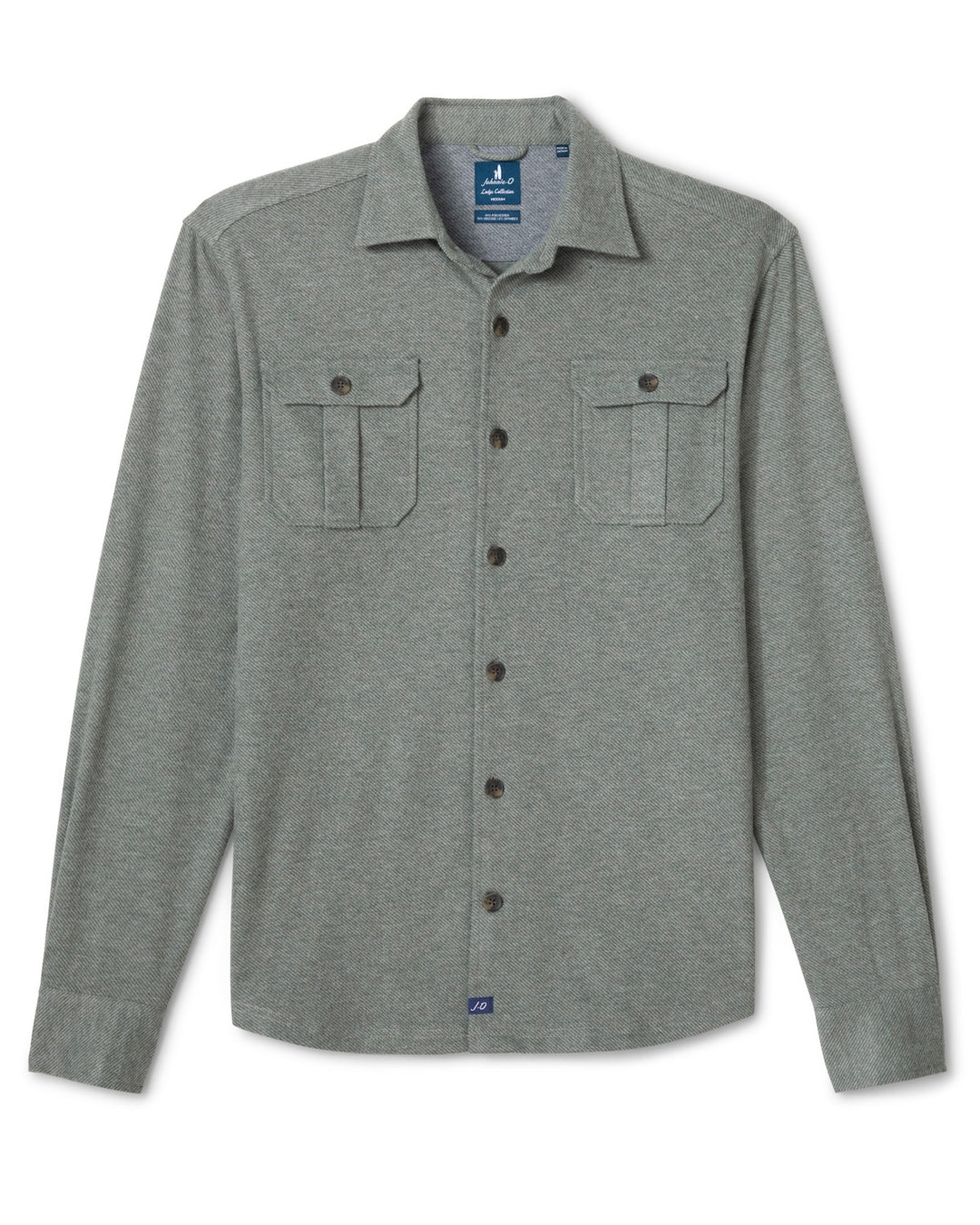 Johnnie-O Sequoia Twill Solid Button-Down Shirt: Forest